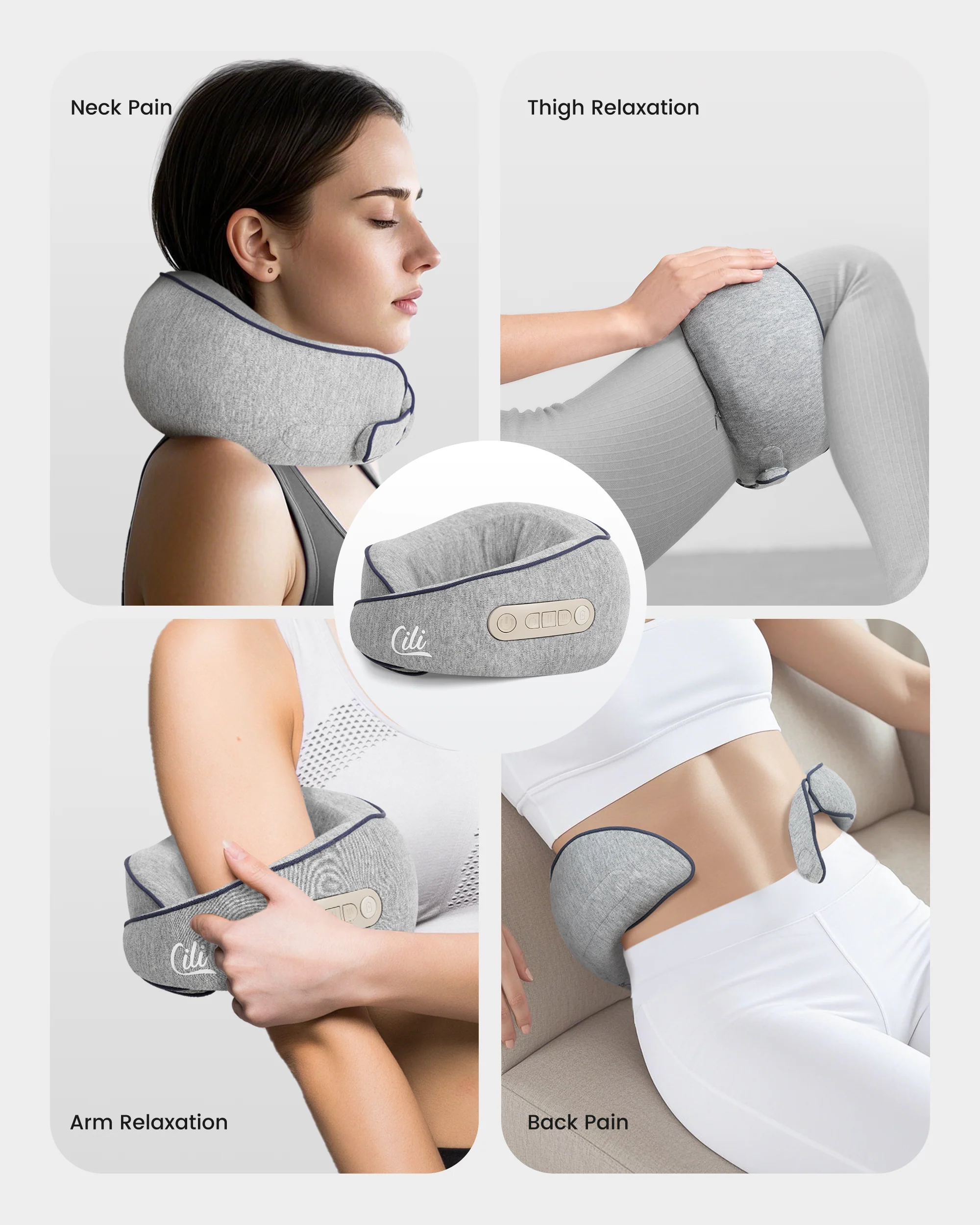 CILI Cordless Neck Massager Pillow with Heat, Shiatsu Neck Massager for Pain Relief - 6476 - Image 6