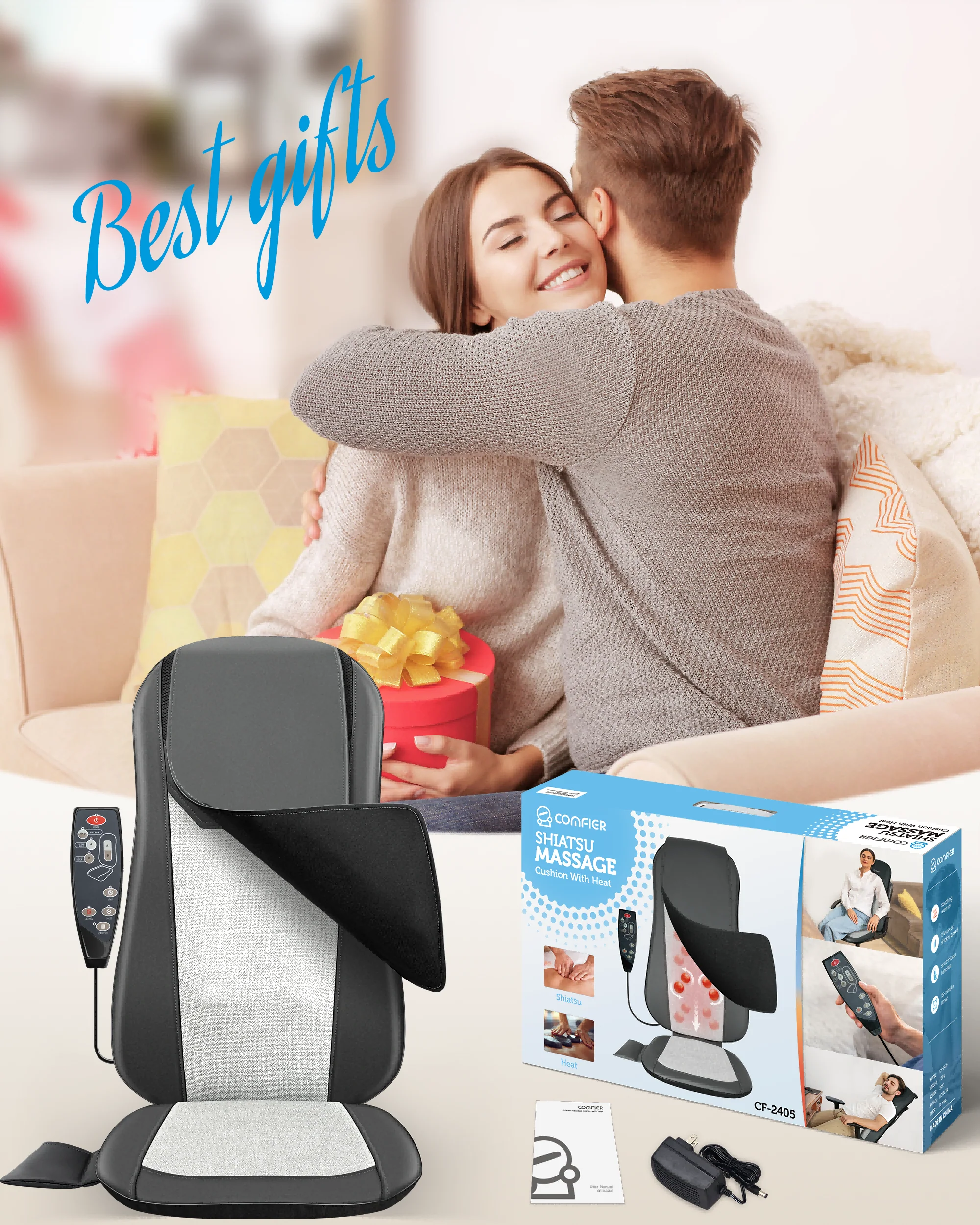 Portable Lightweight Design Full Back Massager for Chair - 2405 - Image 8