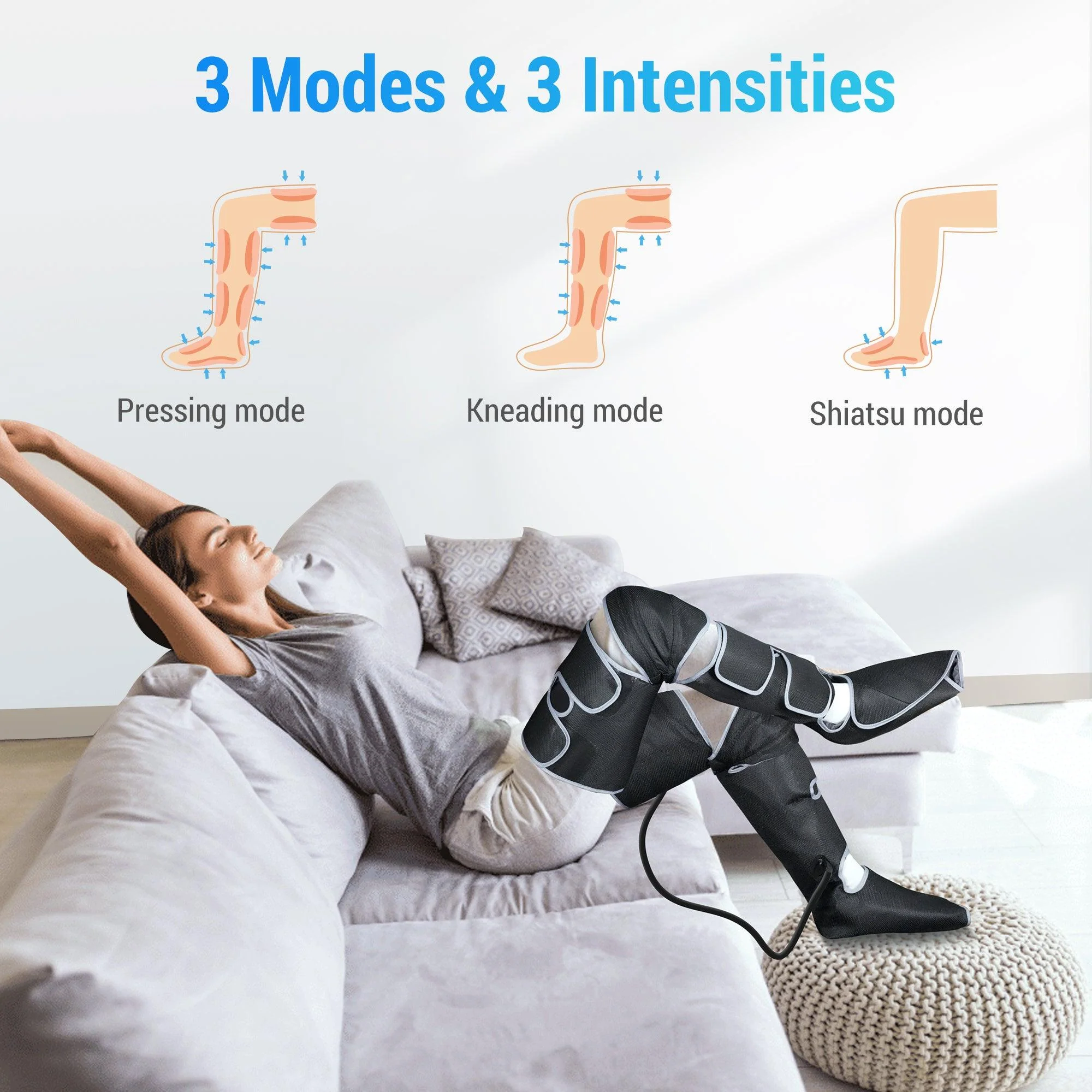 Leg Massager for Pain Relief, Leg Compression Machine - 7204B - Image 3