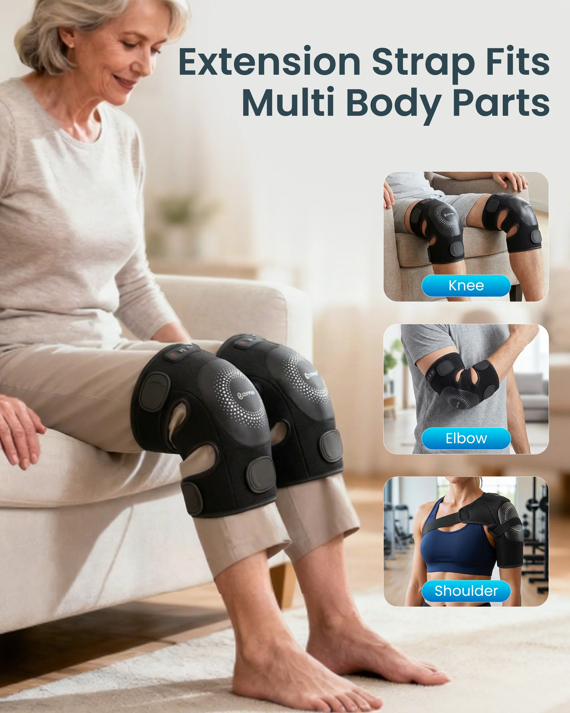 Cordless Knee Massager with Heat - 5512 - Image 5